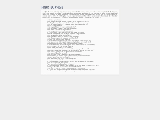 survey screenshot