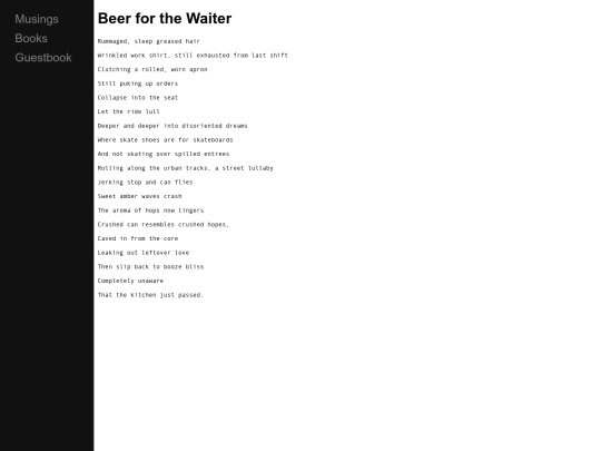 Poetry/BeerfortheWaiter screenshot