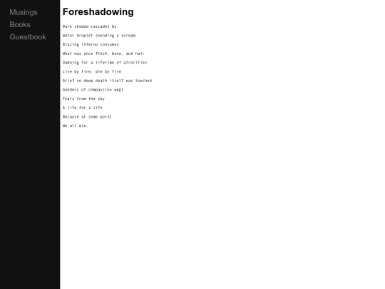 Poetry/Foreshadowing screenshot