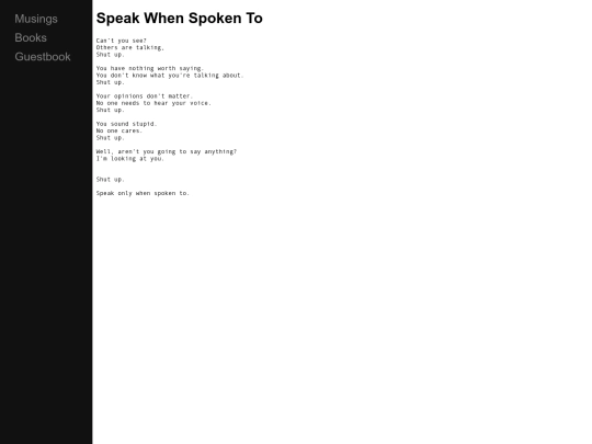 Poetry/SpeakWhenSpokenTo screenshot