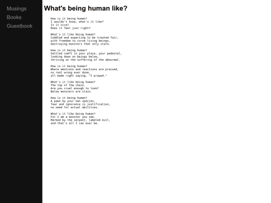 Poetry/human screenshot