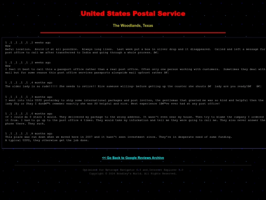 Archives/GoogleReviews/TheWoodlands/UnitedStatesPostalService screenshot