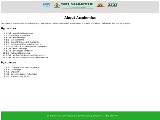 sri sakthi/academics screenshot
