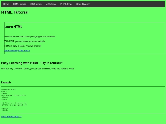 tutorials/HTML screenshot