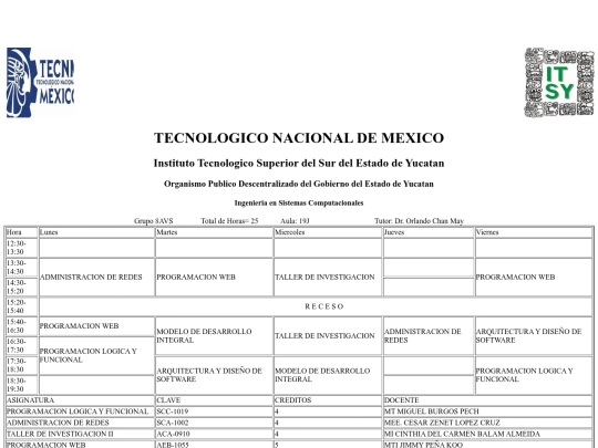 HorarioEscolar/Index screenshot