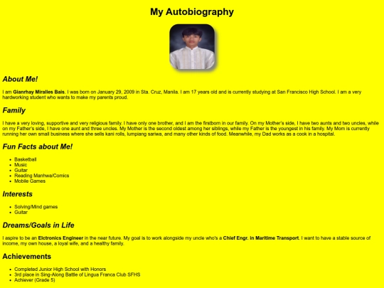 autobiography screenshot