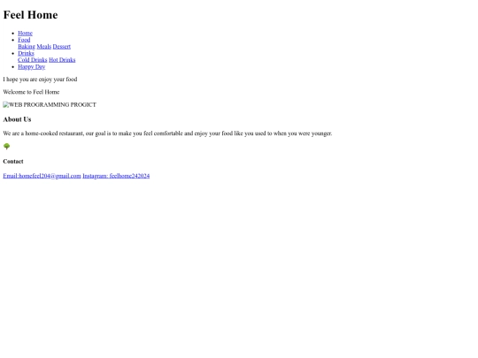 Food Page screenshot