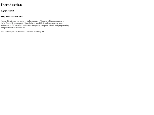 blog/introduction screenshot