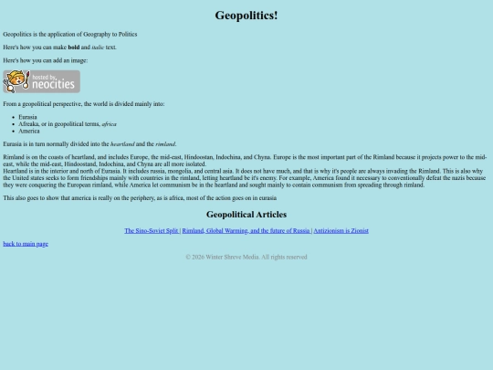 Geopolitics screenshot