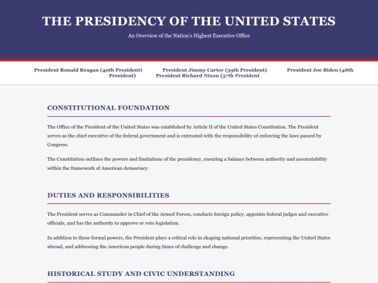 presidents screenshot