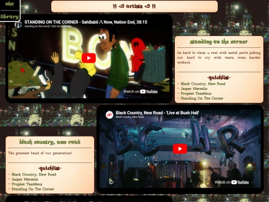 library/artists screenshot