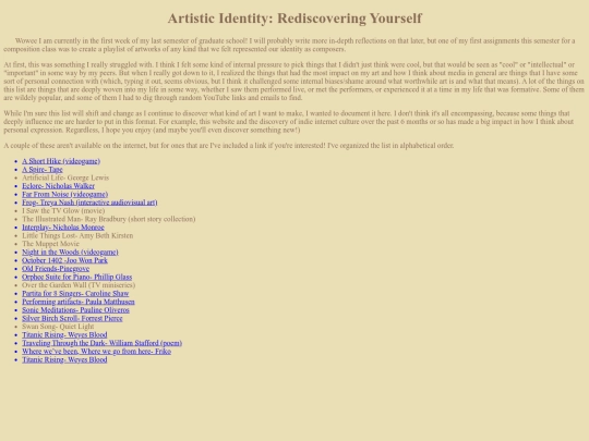 Journal/artist-playlist screenshot