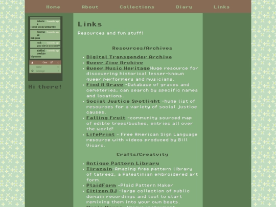 links screenshot