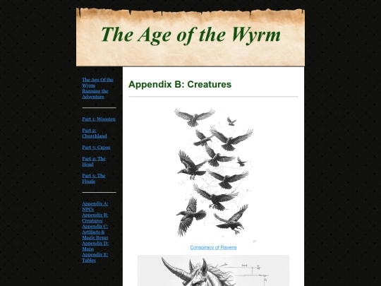 The Age of the Wyrm/AppendixB screenshot