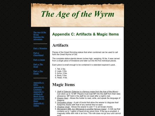 The Age of the Wyrm/AppendixC screenshot