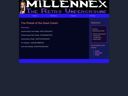 cheats/GBACheats/ThePinballoftheDead screenshot
