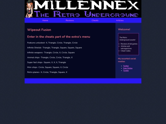 cheats/PS2cheats/WipeoutFusionCheats screenshot