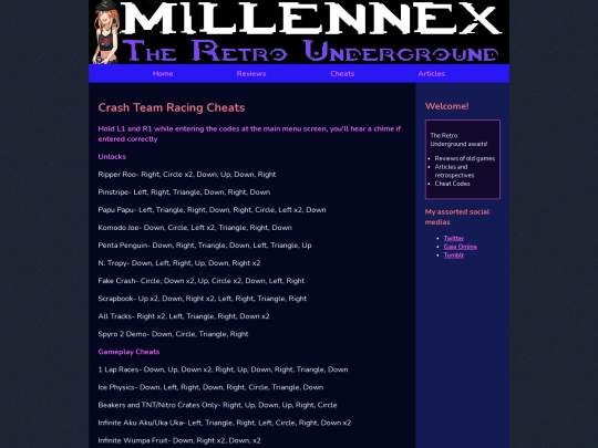 cheats/PSXCheats/CrashTeamRacing screenshot