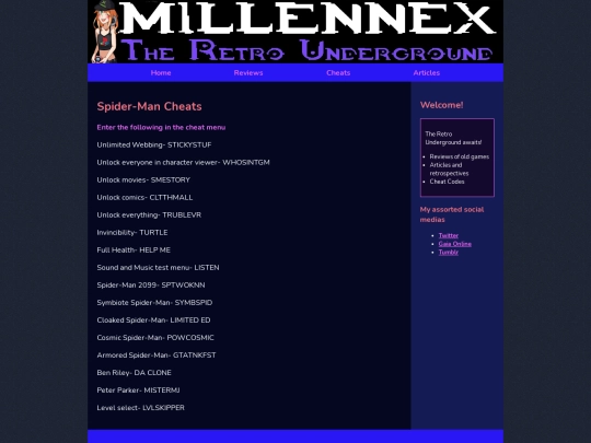 cheats/PSXCheats/SpiderManPSXN64 screenshot