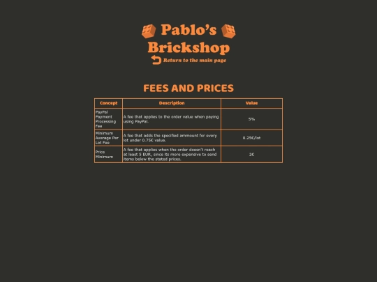 fees screenshot