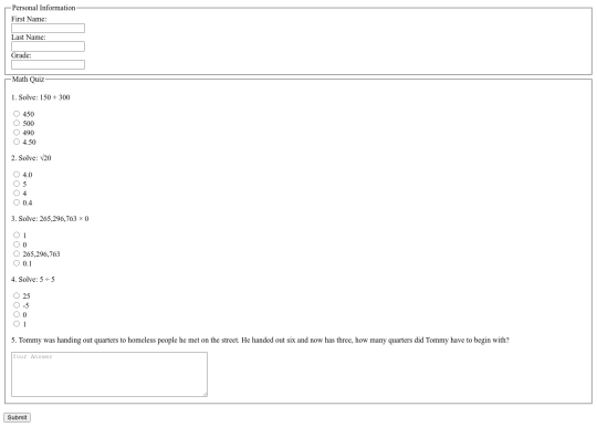 math-quiz screenshot