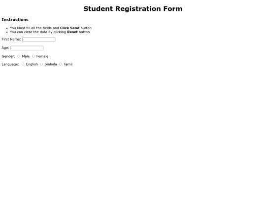 Registrationform screenshot