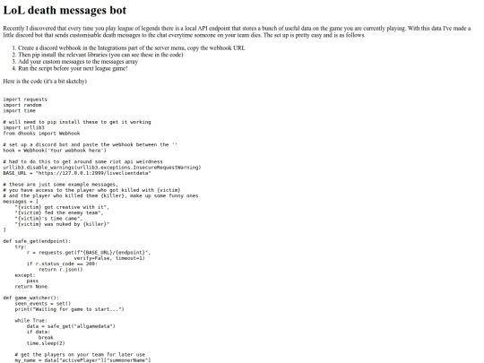 software/leagueDeathBot screenshot