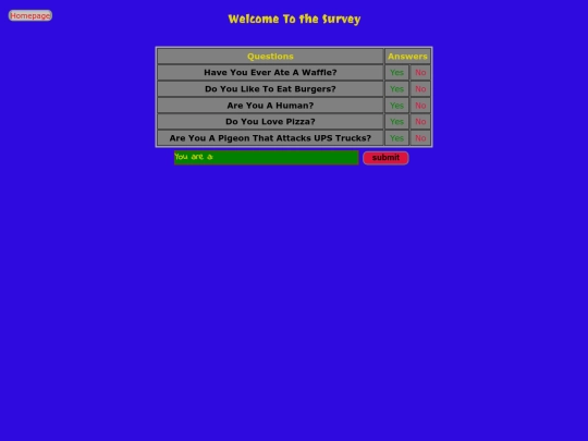 html/survey screenshot