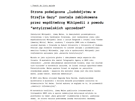 _posts/14-11-2025-zalozyciel-wiki-cenzuruje-artykul-o-gazie screenshot
