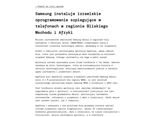 _posts/17-11-2025-samsung-instaluje-izraelski-spyware-w-telefonach-samsung screenshot