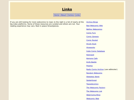 links screenshot