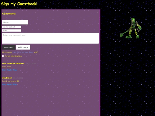 guestbook screenshot
