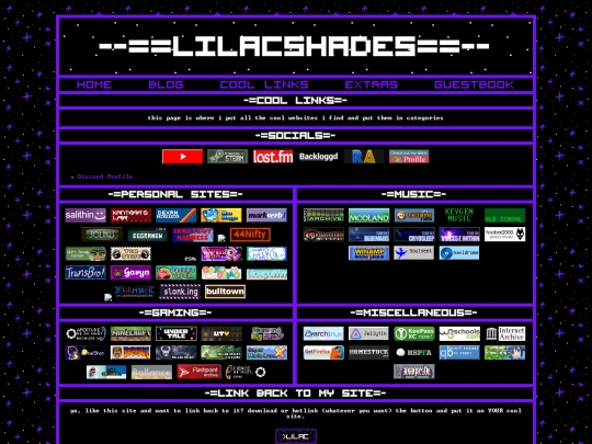 links screenshot
