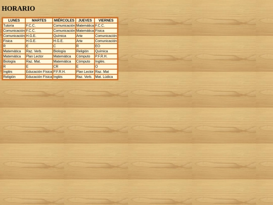 Horario screenshot