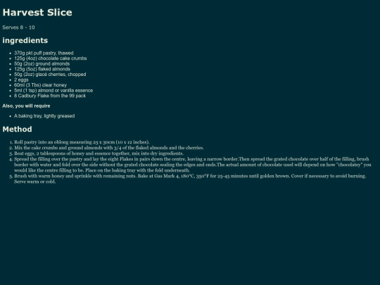 Pages/Capture/Cadbury2003/Recipes/Autumn/HarvestSlice screenshot