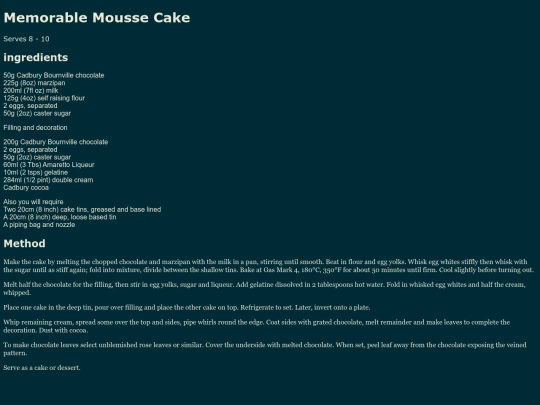 Pages/Capture/Cadbury2003/Recipes/Autumn/MemorableMousseCake screenshot
