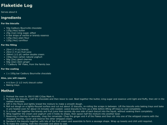 Pages/Capture/Cadbury2003/Recipes/Christmas/FlaketideLog screenshot