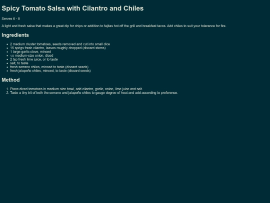 Pages/Food/Stores/Wholefoods/Appetizers/SpicyTomatoSalsaCilantroandChiles screenshot