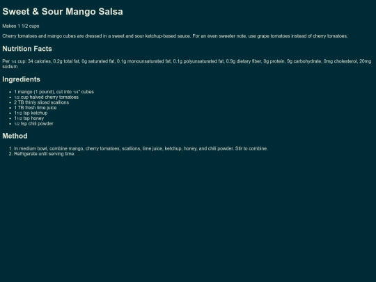Pages/Food/Stores/Wholefoods/Appetizers/SweetSourMangoSalsa screenshot