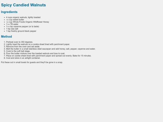 Pages/Pages_Old/Food/Stores/Wholefoods/Appetizers/SpicyCandiedWalnuts screenshot