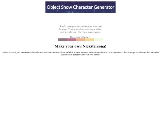 Nickstersona-Creator screenshot