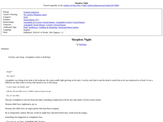 fanfic/SleeplessNight screenshot