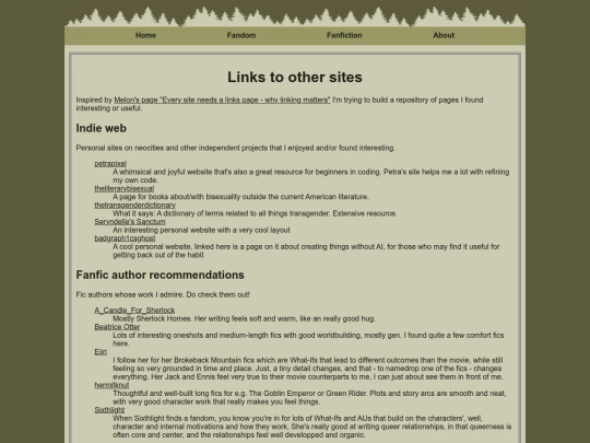 page/about/links screenshot