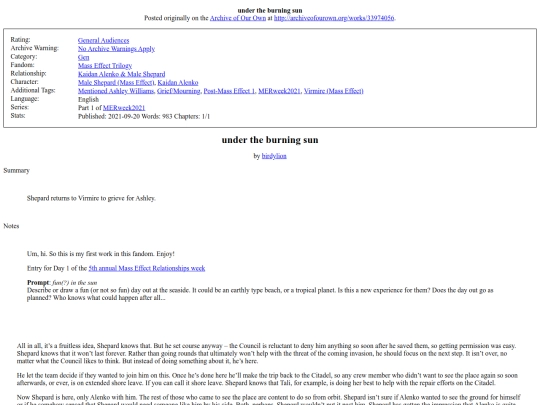 page/fanfiction/fanfics/english/UnderTheBurningSun screenshot