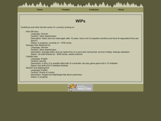page/fanfiction/wips screenshot