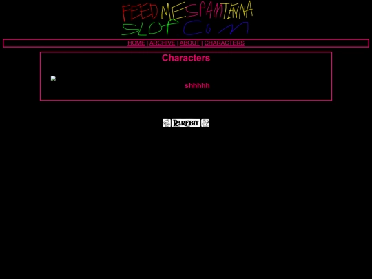427COMIXZ/FEEDMESPAMTENNASLOP.COM/characters screenshot