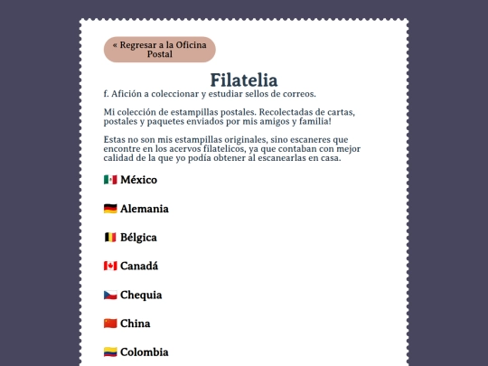 correos/filatelia screenshot