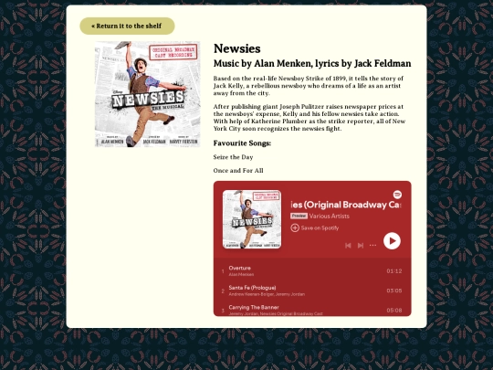 library/music/newsies screenshot