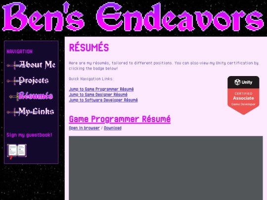 resumes screenshot