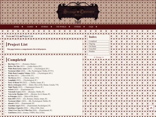 faqs/project-list screenshot